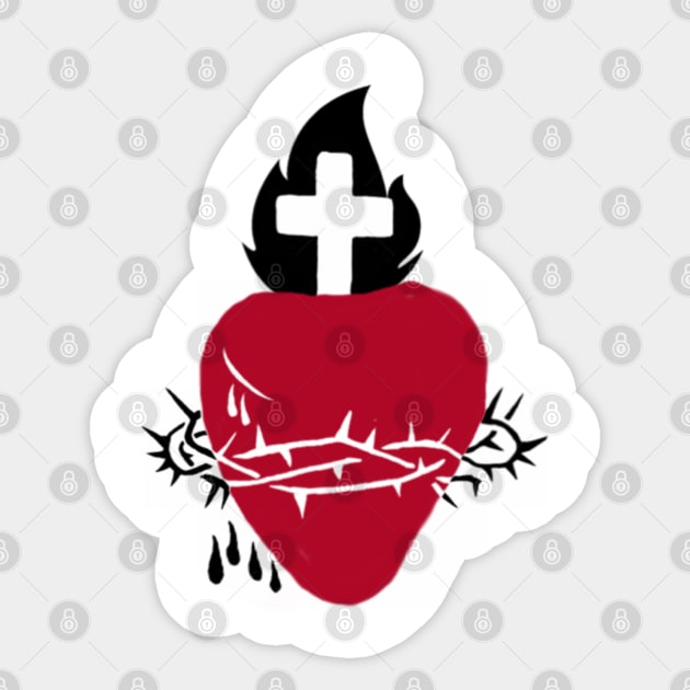 Sacred Heart Sticker by SenecaReads